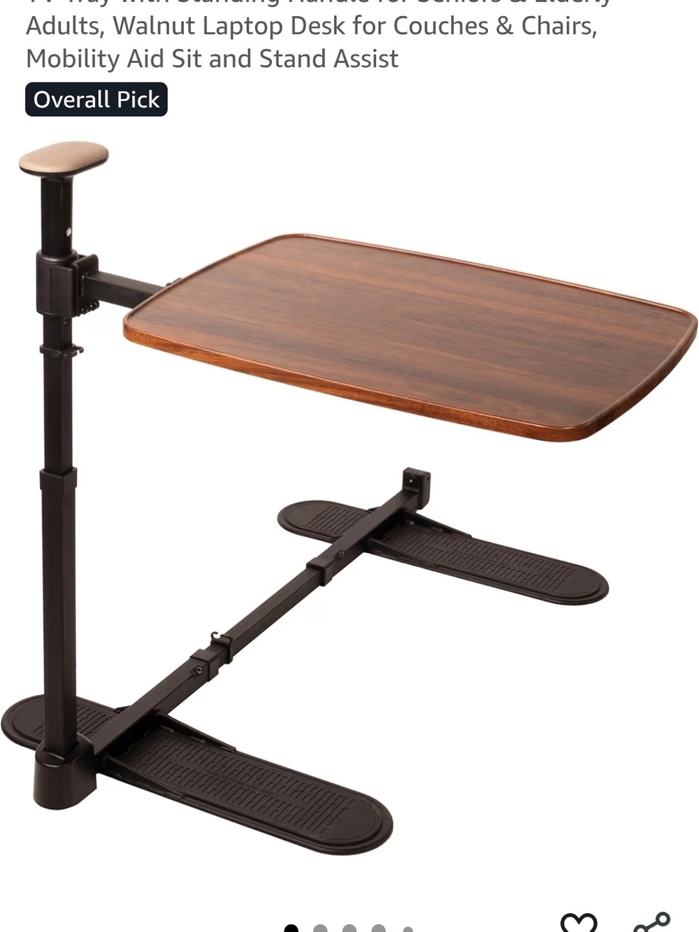 Adjustable Walnut Laptop Desk Table with Black Frame - Brand